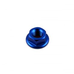 Aluminium Flanged Nut M6 x 1.00mm Rolled Thread Blue