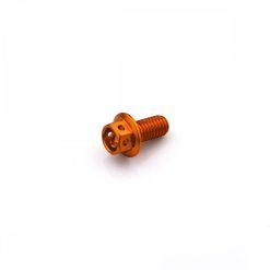 Aluminium Race Flanged Hex Head Bolts M5 x 0.8mm x 12mm Orange