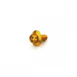 Aluminium Large Race Head Bolts M6 x 1.0mm x 12mm(16mm o/d)- Gold