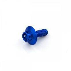 Aluminium Race Large Head Bolts M5 x 0.8mm x 16mm (12mm Flange Diameter) Blue