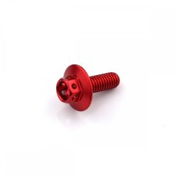 Aluminium Large Race Head Bolts M6 x 1.0mm x 12mm(16mm o/d) Red