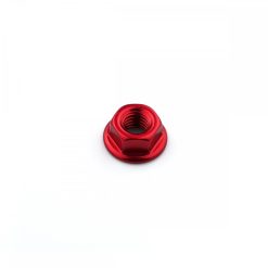 Aluminium Flanged Nut M6 x 1.00mm Rolled Thread Red
