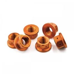 Kawasaki Z H2 2020+ Aluminium Sprocket Nut Kit Drilled for Lockwire Orange