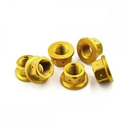 Kawasaki ZZR1400 12-17 Aluminium Rear Sprocket Nut Kit Drilled for Lockwire Gold