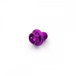 Aluminium Race Flanged Hex Head Bolts M5 x 0.8mm x 10mm Violet