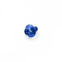 Titanium Race Large Flanged Hex Head Bolt M6 x 1.0mm x 10mm x 14mm Flange Diameter Blue