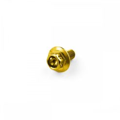 Titanium Race Large Flanged Hex Head Bolt M6 x 1.0mm x 12mm x 14mm Flange Diameter Gold
