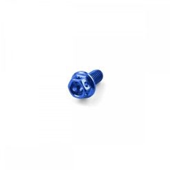 Titanium Race Drilled Hex Head Bolt M5 x 0.8mm x 10mm Blue