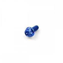 Titanium Race Drilled Hex Head Bolt M5 x 0.8mm x 12mm Blue