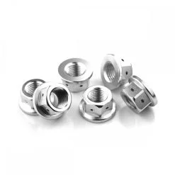 Kawasaki Z1000 17+ Aluminium Rear Sprocket Nut Kit Drilled for Lockwire Silver