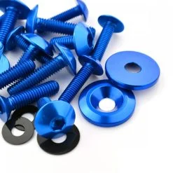 Kawasaki ZX6R 09-12 Aluminium Fairing Bolt Kit Blue