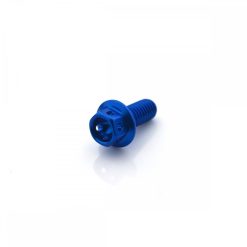 Aluminium Race Flanged Hex Head Bolts M6 x 1.0mm x 14mm Blue
