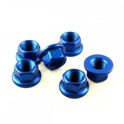 Aluminium Sprocket Nut M10 x (1.25mm) (Pack of 6) Blue